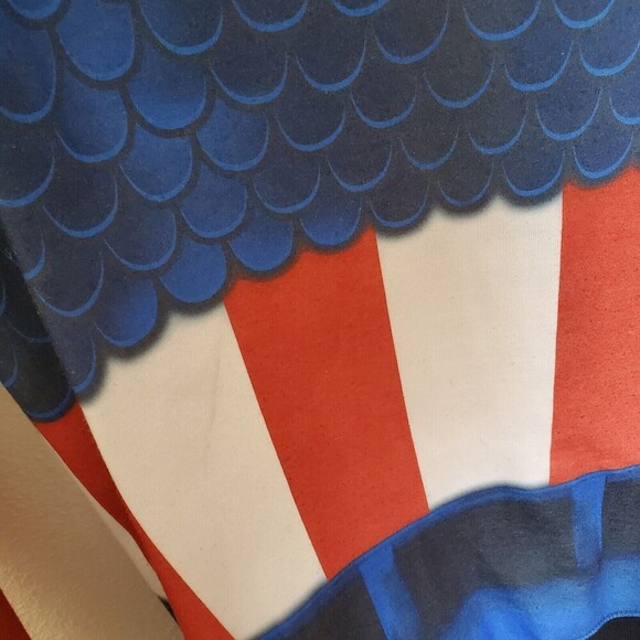 Captain America Men’s Jacket Red White Blue Full Zip Hoodie Mask Size L Costume - Picture 7 of 12